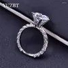 Pierścienie klastra Sprzedaż 18k białe złoto Plaked 1 doskonałym diamentowym diamencie Past D Color Moissanite Pierścień żeńska biżuteria ślubna