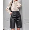 Pantalons pour femmes 2024 automne et hiver loisirs lâche short en cuir droit Y2k pantalons de survêtement femmes Streetwear peau de mouton