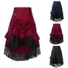 Skirts Costumes Steampunk Gothic Skirt Lace Women Clothing High Low Ruffle Party Lolita Red Medieval Victorian Punk Skater Button Front