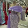 Sukienki imprezowe Serene Hill 2024 Arabska liliowa sukienka wieczorowa boczna Pearls One ramię na formalne suknie ślubne na bal maturalnym LA72332