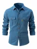 Camicia da uomo con risvolto allentato bello 100 W Water Stretch Cott Casual Fi Busin Lg manica camicia per uomo n97U #