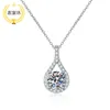 Hängen Jecircon 925 Sterling Silver Moissanite Necklace For Women Angel tårar 1 Diamondhänge Temperament Wedding Fine Jewelry