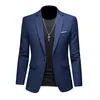 Men Business Casual Blazer Plus Size M-6XL Solid Color Suit Jacket Dress Work Clothes Oversize Coats Male Brand Clothing Tuxedo 240314