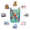 Laundry Bags Art Mexican Embroidery Floral Carnaval Seamless Hamper Clothes Storage Basket Traditional Mexico Toys Bin Organizer