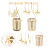 Candle Holders Snowflake Flying Tray Rotating Candlestick Christmas Romantic Durable Holder Revolving Iron Windmill Candleholder