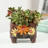 Pot de plantes succulentes de Style coréen, Pot de fleurs en céramique peint à la main, ornements de bureau, Vase de conteneur de plantes, décoration de balcon pour la maison