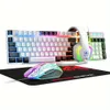 Wired Keyboard Pad Headset, Rainbow LED Backlit Keyboard, Over Ear Headphone with Mic, Gaming Mice, Mouse Pad, for PC Gamers Xbox and PS4.