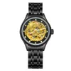 ForSing/Fuxini Kvinnors helautomatiska mekaniska Phoenix Vermilion Bird Gold Hollow Watch 8222