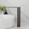Robinets d'évier de salle de bains KEMAIDI Robinet de lavabo en laiton gris Robinet mitigeur d'eau froide sans contact automatique