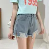 Feynzz Fi New Summer Femmes Taille Haute Butt Wigh Leg Jeans Shorts Casual Femme Loose Fit Bleu Denim Shorts b8MB #