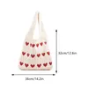 Shoulder Bags Women Knit Love Tote Bag Color Blocking Lightweight Handbag Versatile Storage Crochet Satchel Commuting