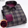 2024 Herren Herbst Winter Warm Plaid Hemden FI LG Sleeve Casual ShirtsTop Fleece verdicken Slim Fit Formal Dr Shirt Männlich i3sn #