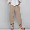 Femme Cott Lin Baggy Casual Dames Été Sarouel Pantalon Grande Taille 2023 21Ms #