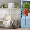 Decorative Flowers H55A Easter Door Hanging Decor Simulation Green Plant Carrot Flower Wreath For Front