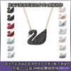 Swarovisskis smycken halsband Den högre versionen av adopts Element Swan Necklace Female Crystal Dynamic Collarben Chain