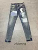 Diseñador Pantalones de mezclilla morada para hombres Pantalones de jeans Jeans Men Design Retro Streetwear Brand Pant Olik