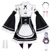 ram/rem Cosplay Re:zero Kara Hajimeru Isekai Seikatsu Lg Wig Costumes Dr Headdr Party Suit Anime Maid Dr Costume k3kA#