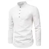 men's Casual Formal Shirt Linen Lg Sleeve Shirts Male Blouses Slim Social Busin Shirts Top Elegant Shirts For Man Clothing C1bu#