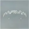 Barrettes Barrettes Mariée Bandeau Pour Bijoux Accessoires Zircone Cubique Diadèmes De Mariée Bandeau De Bal De Fête Coiffure Couronne Femmes Dro Otphk