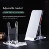 Decorative Plates Plastic Transparent Mobile Phone Holder Adjustable Display Rack Creative Ornament Bracket Home Decor Accessories