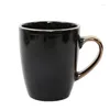 Mugs Bar Restaurant Cafe Heated Ceramic Coffee With Handle Mug Gold Rim