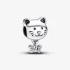 Pet Cat & Bow Charm Pandoras 925 Sterling Silver Luxury Charm Set Bracelet Making Beaded charms Designer Necklace Pendant Original Box TOP quality Factory wholesale