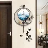 Wall mounted clock with silent Chinese style