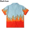 الظلام IC Flame Polo Men Summer Material Holiday Beach Hawaiian Derts Vintage Men's Shirt K6BP#