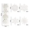 Party Decoration Christmas White Snowflake Ornaments Plastic Glitter Snow Flakes For Winter Tree Decorations Craft Snowfakes