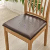 Chair Covers PU Dining Seat Cover Waterproof Leather Removable Washable Slipcovers Protector Rear