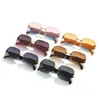 Sunglasses YOOSKE Fashion Rimless For Women Designer Frameless Sun Glassees Vintage Rhombic Mirror Leg Eyewear