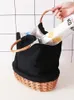 Storage Bags Fabric Wicker Basket Rattan Picnic Outdoor Party Food