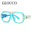 Sunglasses Fashion Reading Glasses Men 2024 Vintage Designer Oversized Eyewear UV400 Anti Blue Light Transparent 2.75