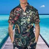 Hawajskie Summer Horror Skull Shirts for Men Vintage Casual 3D Print Rocker Gothic Rockabilly Short Sleeve Top Importowane odzież U9UV#