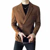 2022 British Wind Tweed Men's High-kvalitet Busin Tuxedo / Men's Slim Fi Busin Suit Jacket / Man Casual Blazers T6MF#