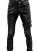 heren gescheurde skinny jeans slim fit gat potlood broek casual bikerbroek streetwear hoge kwaliteit denim man kleding m0DU #