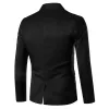 2023 New Arrival Suit Men's Single Butt Suits Slim Fit Party Wedding Casual Blazer Black and White Solid Design Collar Blazers z6Gv#