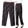 8xl 9XL Middle-aged Women Trousers New Print Elasti High Waist Casual Pants Spring and Autumn Straight Pants Oversize Grandma Pa L3CK#