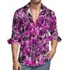 Luxury Skull Floral LG Sleeve Shirt Men Hawaiian Slim Fit 3D Druku