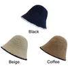 Bérets mignon mode fait à la main élastique contraste dentelle seau casquette tricoté chapeau pêcheur épais chaud