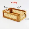 Baskets Vintage Solid Wood Storage Basket Desktop Toys Sundries Books Fruit Wooden Box Home Organization and Decoration