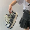 أحذية غير رسمية الخريف شقة Harajuku Blue Women Platform Sports Shoids Suterd