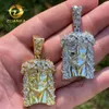 Hiphop Real Sier 14K vergulde Iced Out Baguette Cut Moissanite Jesus-hanger