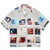 Men's T Shirts Summer WACKO MARIA Quality Printed Cuban Collar Beach Holiday Loose Mens Womens With Tags