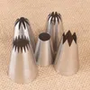 Pişirme Aletleri 5 PCS Büyük Metal Kek Krem Dekorasyon İpuçları Set Pasta Pastresi Paslanmaz Çelik Boru Kuzgun Kuzma Nozul Cupcake Head Tatlı Dekoratör