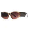 Sonnenbrille Mode Trendprodukt Cat Eye Frauen Retro Leopardenmuster Farbverlauf Breites Bein Brillengestell Sommer Tourismus Brille