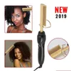 Fers de salon de coiffure Peigne électrique Lisseur Baguette Curling Lissage Titane Alliage Curler Soins Drop Livraison Produits Outils de coiffage Dhhci