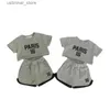 T-shirty 2023 Summer New Children Shirt Shirt krótkie szorty 2PCS Modna litera