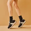 Casual Shoes Beautoday Sneakers Women Aryginia świni zamszowy okrągłe palce oddychające płaskie gęste podeszwy koronkowe mieszane ręcznie wykonane 29576