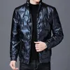 Men's Bright Leather Fi Down Jacket 2022 Winter New Casual Stand Collar Short Men's White Duck Down Jacka Gray Black G9nv#